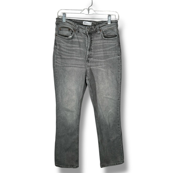 Zara Gray Vintage Wash High Rise  Straight Leg Jeans Size 8 - “Asco” - Picture 1 of 14